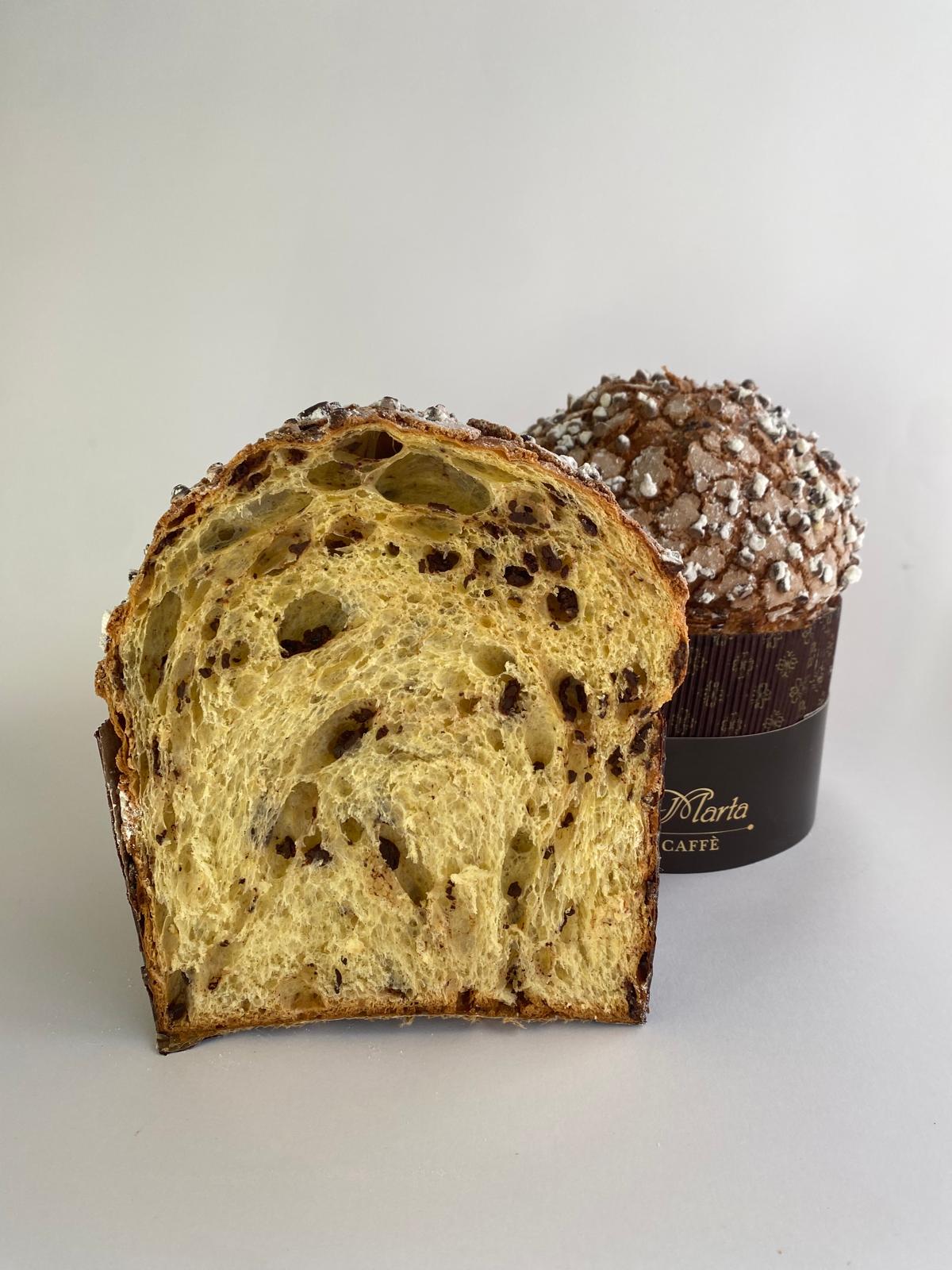 Panettone Cioccolato Fondente Artigianale con Glassa di Mandorle, nocciole e cacao 1 kg