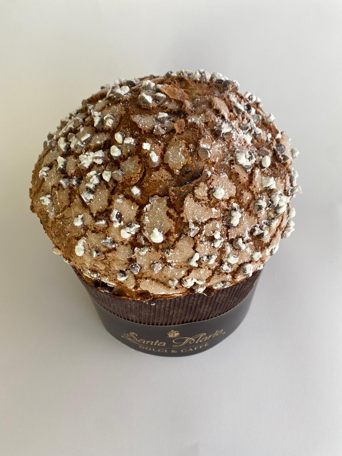 Panettone Cioccolato Fondente Artigianale con Glassa di Mandorle, nocciole e cacao 1 kg
